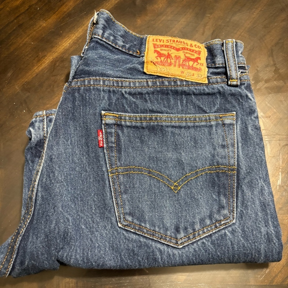 Levi’s 501 100% Cotton Denim Jeans Button Fly Straight Fit Tag 35x33 - Picture 10 of 10